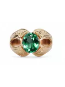 Original vintage din aur roz de 14k Smarald Inel Vintage Craft  vrc135r